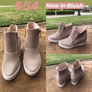 Tempest Perforated DoubleZip Hidden Wedge Sneaker